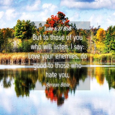 Picture 04 - Luke 6:27 BSB - But to those of you who will listen, I say: Love - Bible Verse Picture