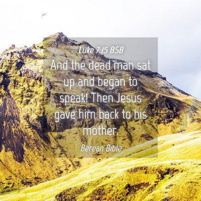 Picture 04 - Luke 7:15 BSB - And the dead man sat up and began to speak! Then - Bible Verse Picture