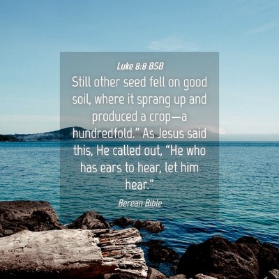 Picture 04 - Luke 8:8 BSB - Still other seed fell on good soil, where it - Bible Verse Picture