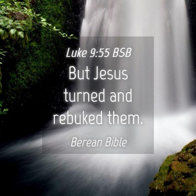 Picture 04 - Luke 9:55 BSB - But Jesus turned and rebuked - Bible Verse Picture