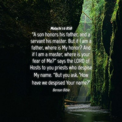 Picture 04 - Malachi 1:6 BSB - “A son honors his father, and a servant his - Bible Verse Picture