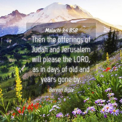 Picture 04 - Malachi 3:4 BSB - Then the offerings of Judah and Jerusalem will - Bible Verse Picture
