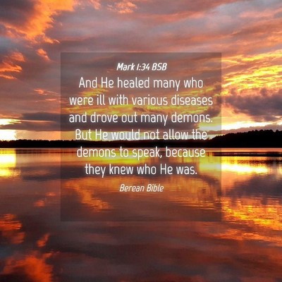 Picture 04 - Mark 1:34 BSB - And He healed many who were ill with various - Bible Verse Picture