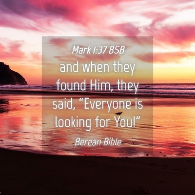 Picture 04 - Mark 1:37 BSB - and when they found Him, they said, “Everyone - Bible Verse Picture