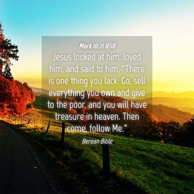 Picture 04 - Mark 10:21 BSB - Jesus looked at him, loved him, and said to him, - Bible Verse Picture