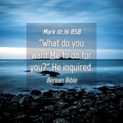 Picture 04 - Mark 10:36 BSB - “What do you want Me to do for you?” He - Bible Verse Picture