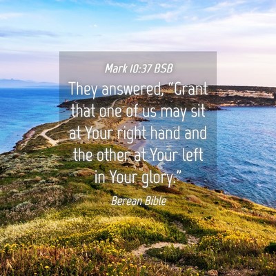 Picture 04 - Mark 10:37 BSB - They answered, “Grant that one of us may sit at - Bible Verse Picture