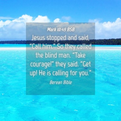 Picture 04 - Mark 10:49 BSB - Jesus stopped and said, “Call him.” So they - Bible Verse Picture