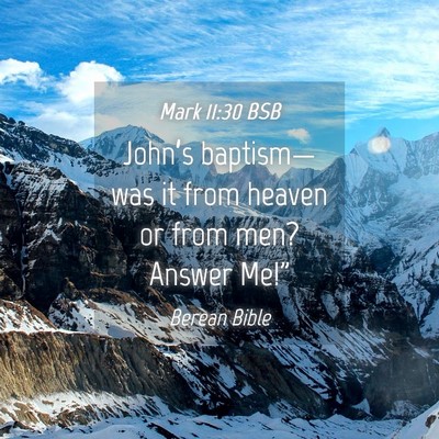 Picture 04 - Mark 11:30 BSB - John’s baptism—was it from heaven or from - Bible Verse Picture