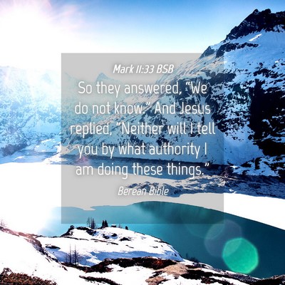 Picture 04 - Mark 11:33 BSB - So they answered, “We do not know.” And Jesus - Bible Verse Picture