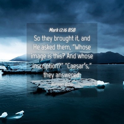 Picture 04 - Mark 12:16 BSB - So they brought it, and He asked them, “Whose - Bible Verse Picture