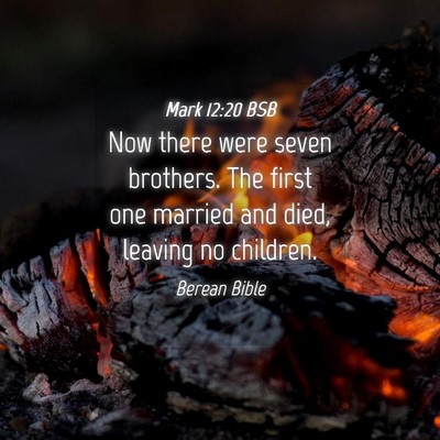 Picture 04 - Mark 12:20 BSB - Now there were seven brothers. The first one - Bible Verse Picture