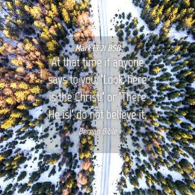 Picture 04 - Mark 13:21 BSB - At that time if anyone says to you, ‘Look, here - Bible Verse Picture