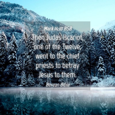 Picture 04 - Mark 14:10 BSB - Then Judas Iscariot, one of the Twelve, went to - Bible Verse Picture