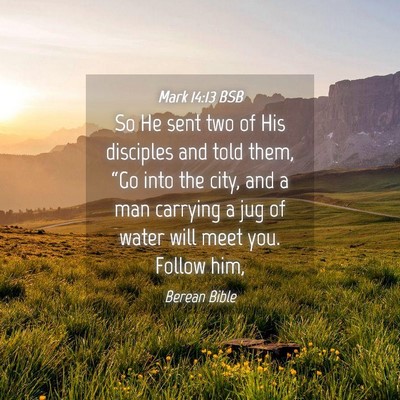 Picture 04 - Mark 14:13 BSB - So He sent two of His disciples and told them, - Bible Verse Picture