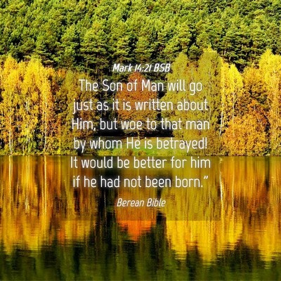 Picture 04 - Mark 14:21 BSB - The Son of Man will go just as it is written - Bible Verse Picture