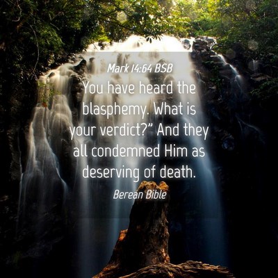 Picture 04 - Mark 14:64 BSB - You have heard the blasphemy. What is your - Bible Verse Picture