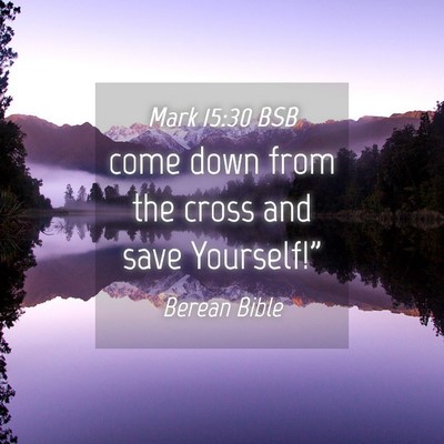 Picture 04 - Mark 15:30 BSB - come down from the cross and save - Bible Verse Picture