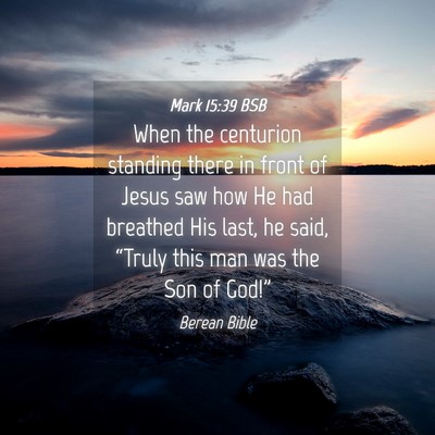 Picture 04 - Mark 15:39 BSB - When the centurion standing there in front of - Bible Verse Picture