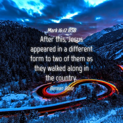 Picture 04 - Mark 16:12 BSB - After this, Jesus appeared in a different form to - Bible Verse Picture