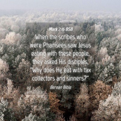 Picture 04 - Mark 2:16 BSB - When the scribes who were Pharisees saw Jesus - Bible Verse Picture