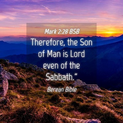 Picture 04 - Mark 2:28 BSB - Therefore, the Son of Man is Lord even of the - Bible Verse Picture