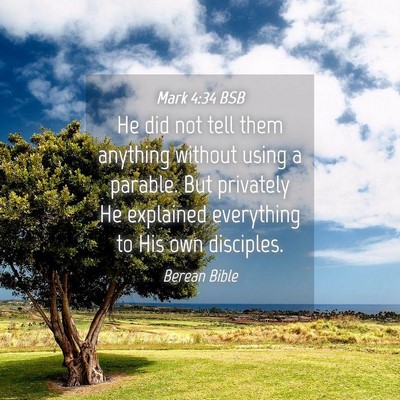 Picture 04 - Mark 4:34 BSB - He did not tell them anything without using a - Bible Verse Picture