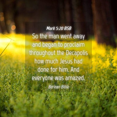 Picture 04 - Mark 5:20 BSB - So the man went away and began to proclaim - Bible Verse Picture