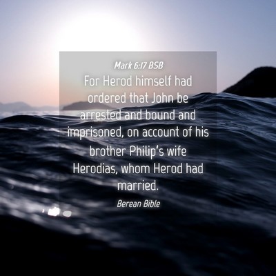 Picture 04 - Mark 6:17 BSB - For Herod himself had ordered that John be - Bible Verse Picture