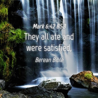 Picture 04 - Mark 6:42 BSB - They all ate and were - Bible Verse Picture