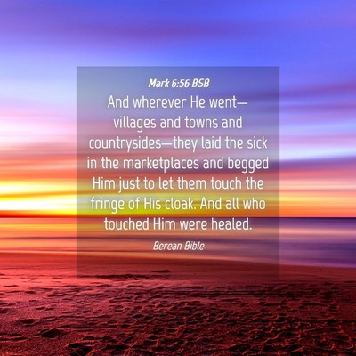 Picture 04 - Mark 6:56 BSB - And wherever He went—villages and towns and - Bible Verse Picture