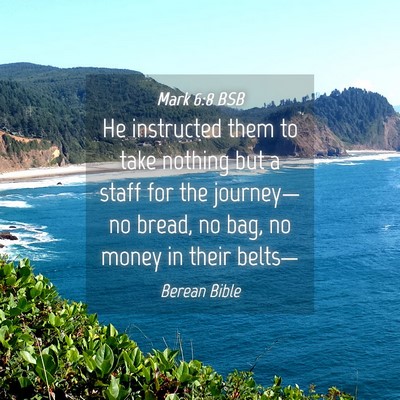 Picture 04 - Mark 6:8 BSB - He instructed them to take nothing but a staff - Bible Verse Picture