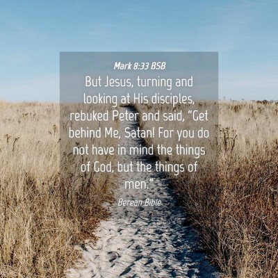 Picture 04 - Mark 8:33 BSB - But Jesus, turning and looking at His disciples, - Bible Verse Picture