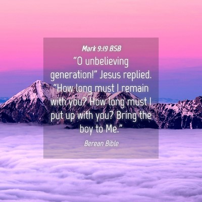 Picture 04 - Mark 9:19 BSB - “O unbelieving generation!” Jesus replied. - Bible Verse Picture