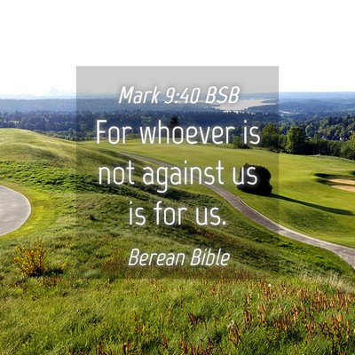 Picture 04 - Mark 9:40 BSB - For whoever is not against us is for - Bible Verse Picture