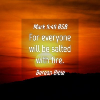 Picture 04 - Mark 9:49 BSB - For everyone will be salted with - Bible Verse Picture