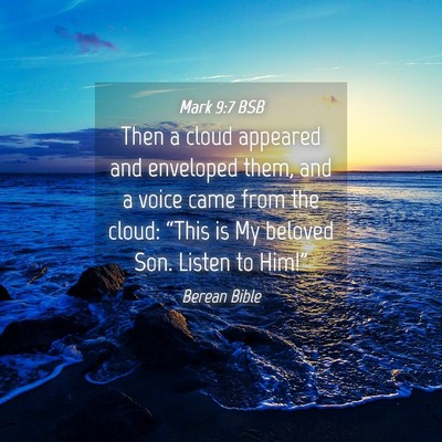 Picture 04 - Mark 9:7 BSB - Then a cloud appeared and enveloped them, and a - Bible Verse Picture