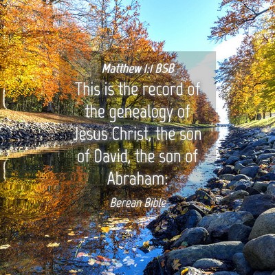 Picture 04 - Matthew 1:1 BSB - This is the record of the genealogy of Jesus - Bible Verse Picture