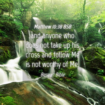 Picture 04 - Matthew 10:38 BSB - and anyone who does not take up his cross and - Bible Verse Picture