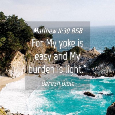 Picture 04 - Matthew 11:30 BSB - For My yoke is easy and My burden is - Bible Verse Picture