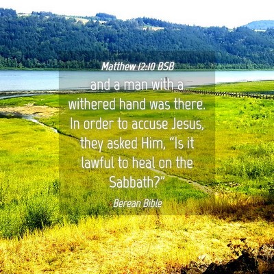 Picture 04 - Matthew 12:10 BSB - and a man with a withered hand was there. In - Bible Verse Picture