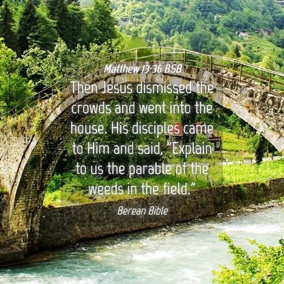 Picture 04 - Matthew 13:36 BSB - Then Jesus dismissed the crowds and went into the - Bible Verse Picture