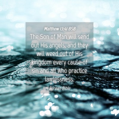 Picture 04 - Matthew 13:41 BSB - The Son of Man will send out His angels, and they - Bible Verse Picture
