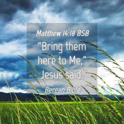 Picture 04 - Matthew 14:18 BSB - “Bring them here to Me,” Jesus - Bible Verse Picture