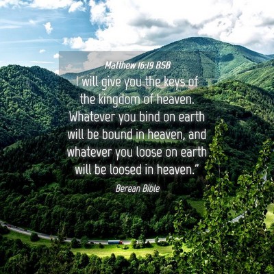 Picture 04 - Matthew 16:19 BSB - I will give you the keys of the kingdom of - Bible Verse Picture