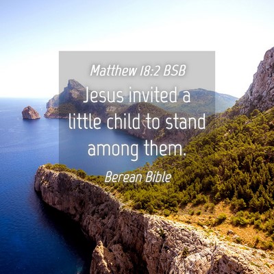 Picture 04 - Matthew 18:2 BSB - Jesus invited a little child to stand among - Bible Verse Picture