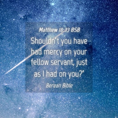 Picture 04 - Matthew 18:33 BSB - Shouldn’t you have had mercy on your fellow - Bible Verse Picture