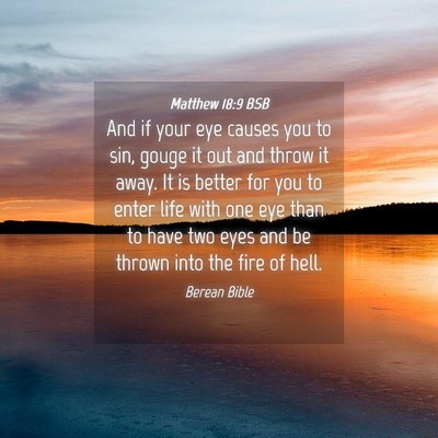 Picture 04 - Matthew 18:9 BSB - And if your eye causes you to sin, gouge it out - Bible Verse Picture