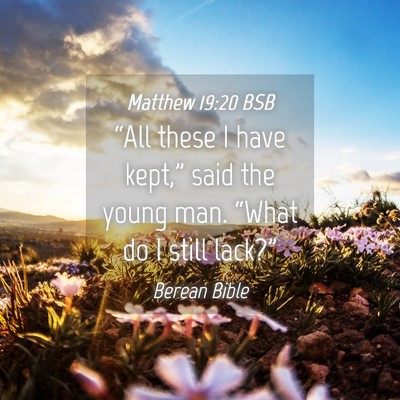 Picture 04 - Matthew 19:20 BSB - “All these I have kept,” said the young man. - Bible Verse Picture