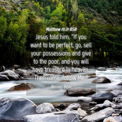 Picture 04 - Matthew 19:21 BSB - Jesus told him, “If you want to be perfect, go, - Bible Verse Picture